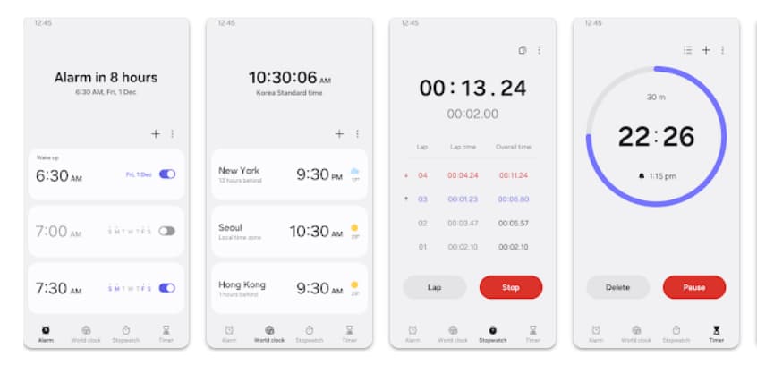 Les fonctionnalités principales de Clock