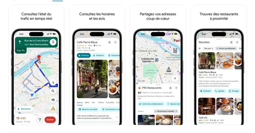 Les principales fonctionnalités de Google Maps