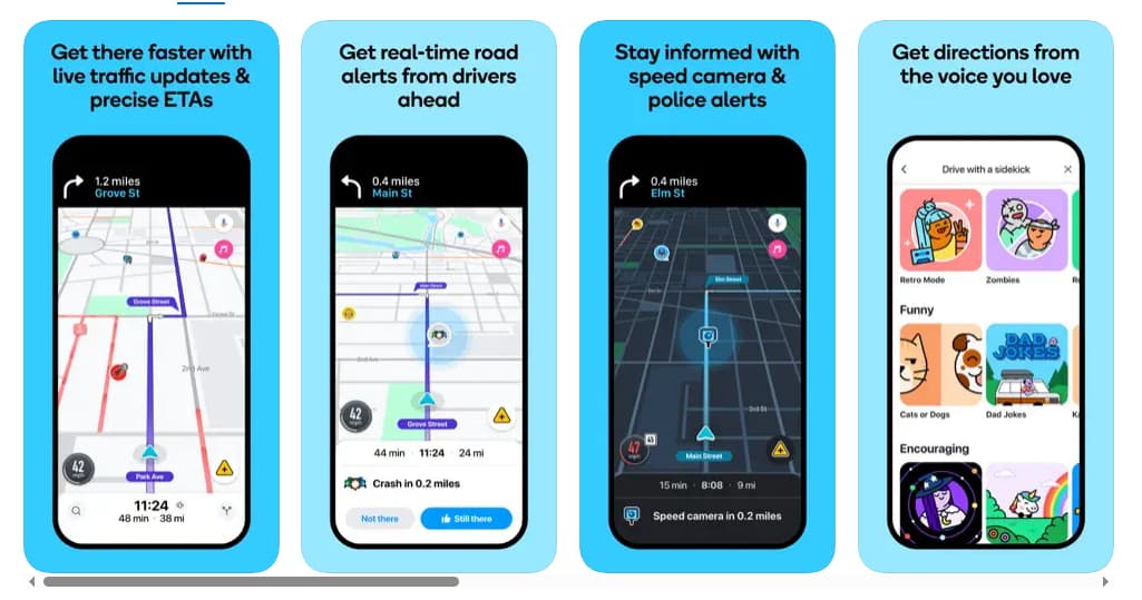 Les principales fonctionnalités de Waze
