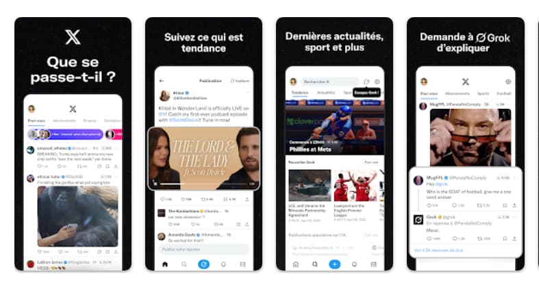 Les principales fonctionnalités de X
